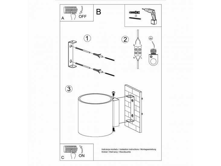 Orbis 1 antracit fali lámpa