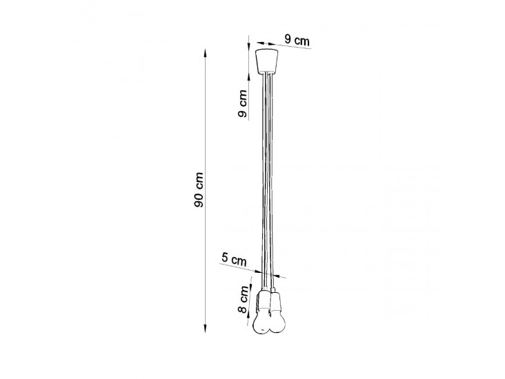 Diego 3 fehér függőlámpa
