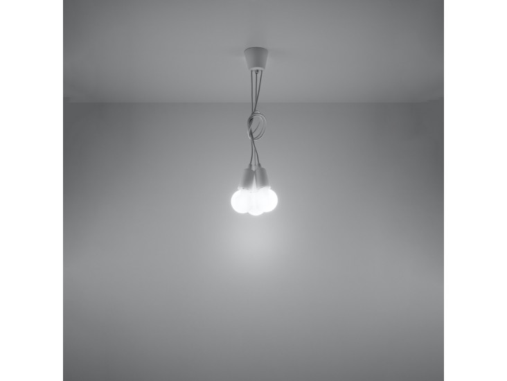 Diego 3 fehér függőlámpa