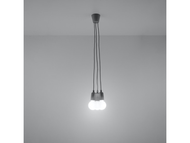 Diego 3 szürke függőlámpa