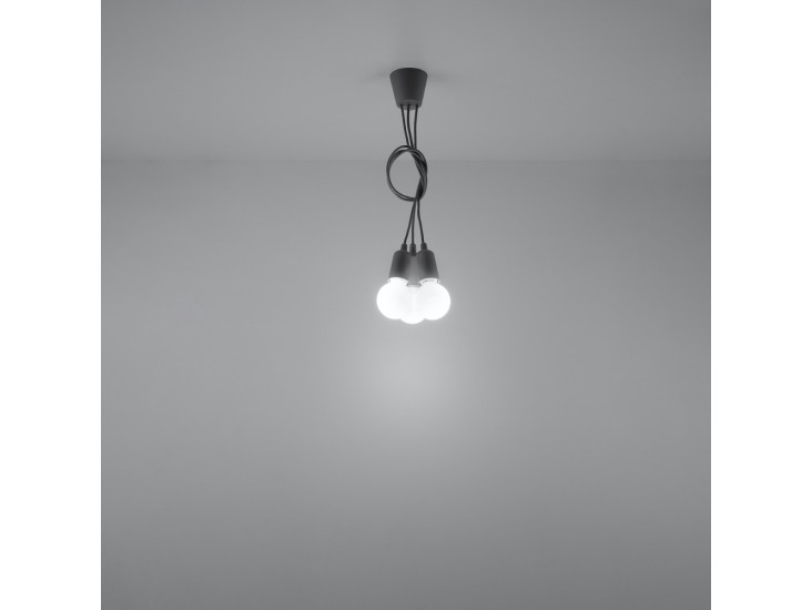 Diego 3 szürke függőlámpa