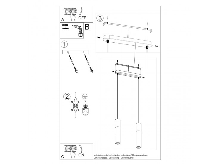 Pablo 2 függőlámpa fehér
