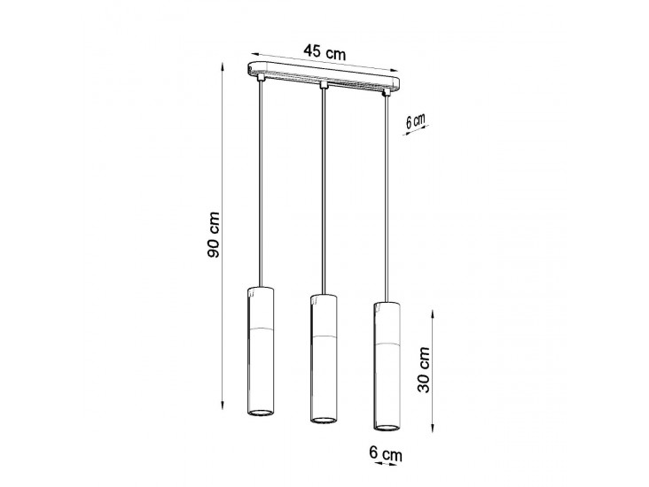 Pablo 3 fekete függőlámpa
