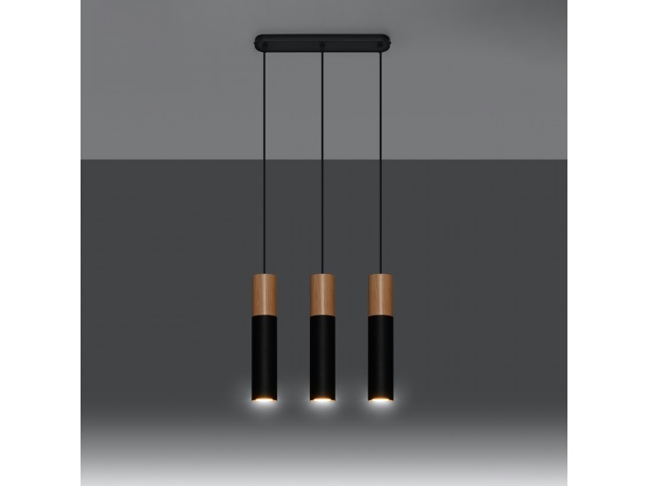 Pablo 3 fekete függőlámpa