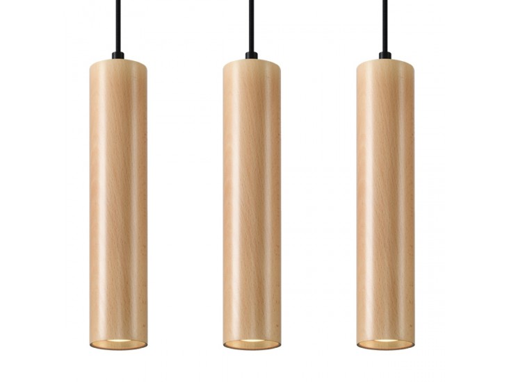 Lino 3 natúr tölgy függőlámpa