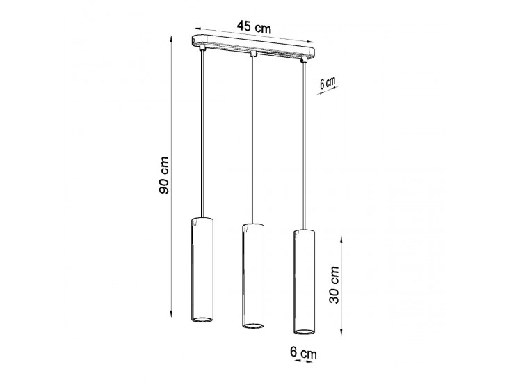 Lino 3 natúr tölgy függőlámpa