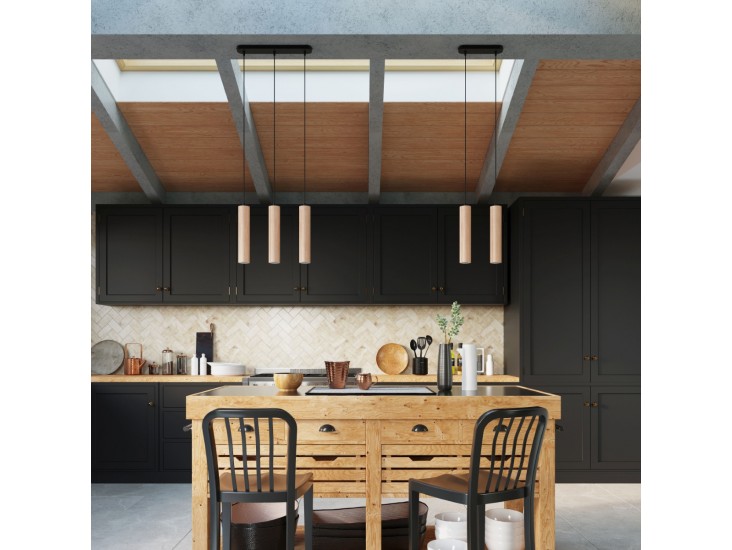 Lino 3 natúr tölgy függőlámpa