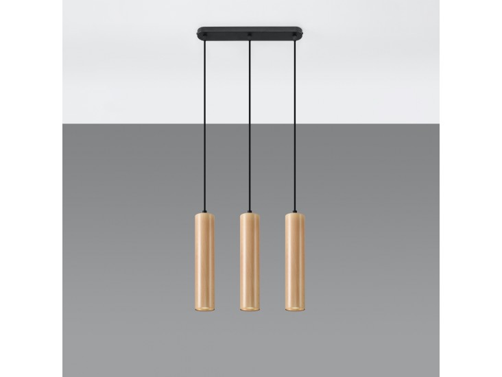 Lino 3 natúr tölgy függőlámpa