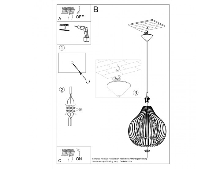 Aprilla natúr tölgy függőlámpa
