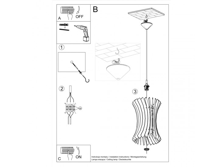 Oriana natúr tölgy függőlámpa