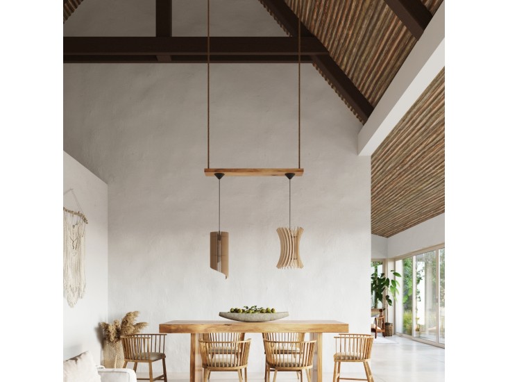 Oriana natúr tölgy függőlámpa