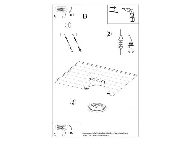 Cullo beton mennyezeti lámpa