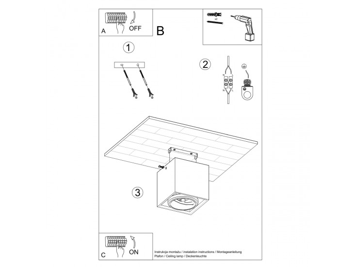 Valde beton mennyezeti lámpa