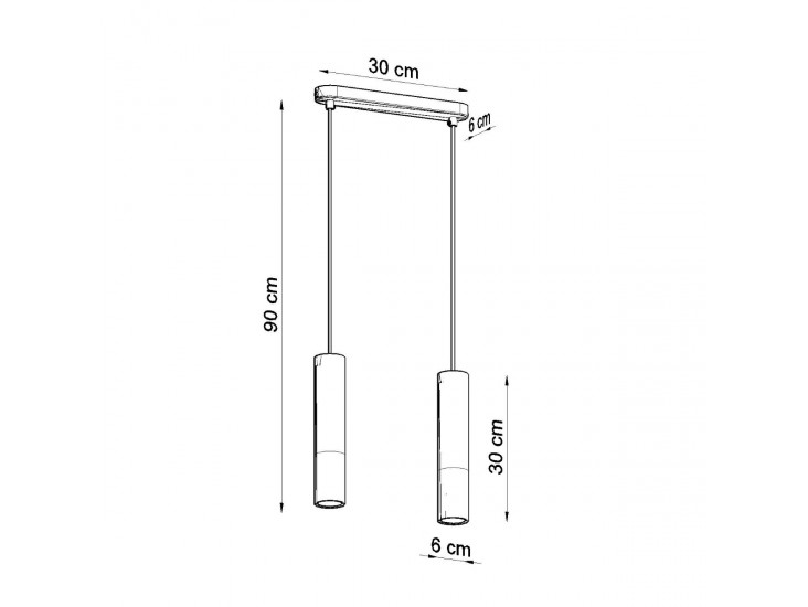 Borgio 2 fekete függőlámpa