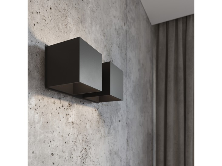 Quad 2 fekete fali lámpa