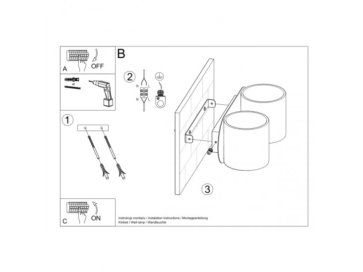 Orbis 2 szürke fali lámpa