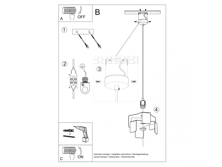 Tulip fehér függőlámpa