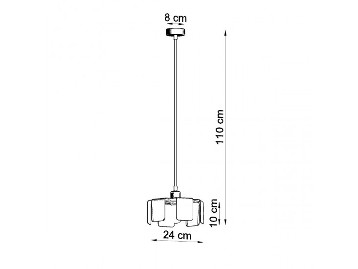 Tulip fekete függőlámpa