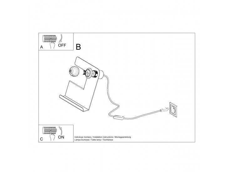 Incline fekete asztali lámpa