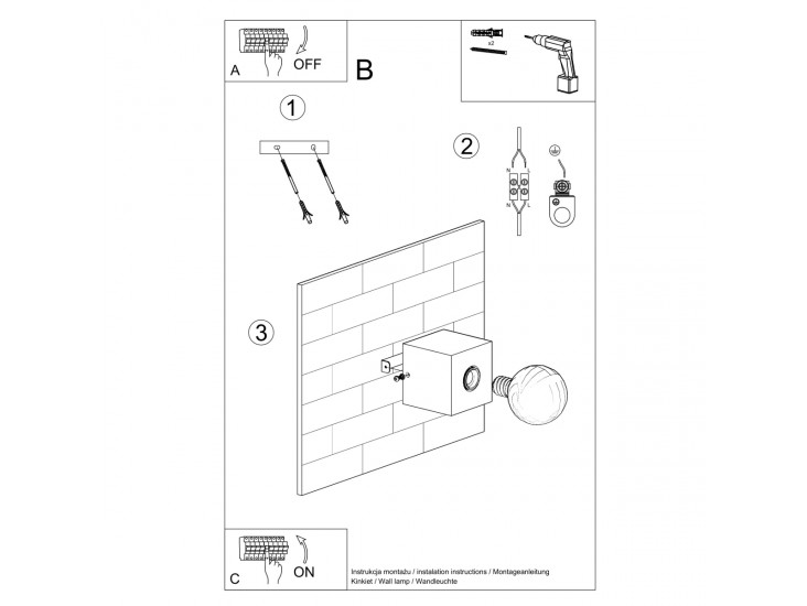 Ariz természetes fa fali lámpa