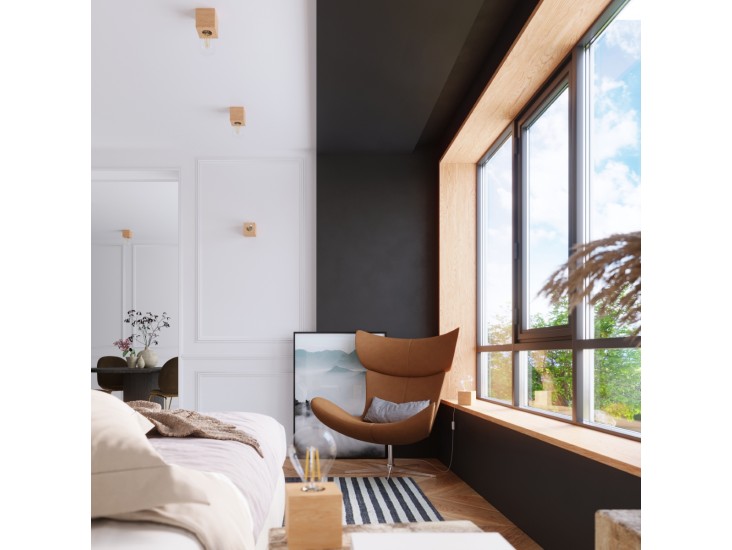 Ariz természetes fa fali lámpa