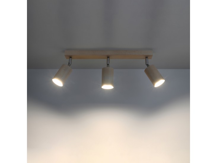 Berg 3 természetes fa mennyezeti lámpa