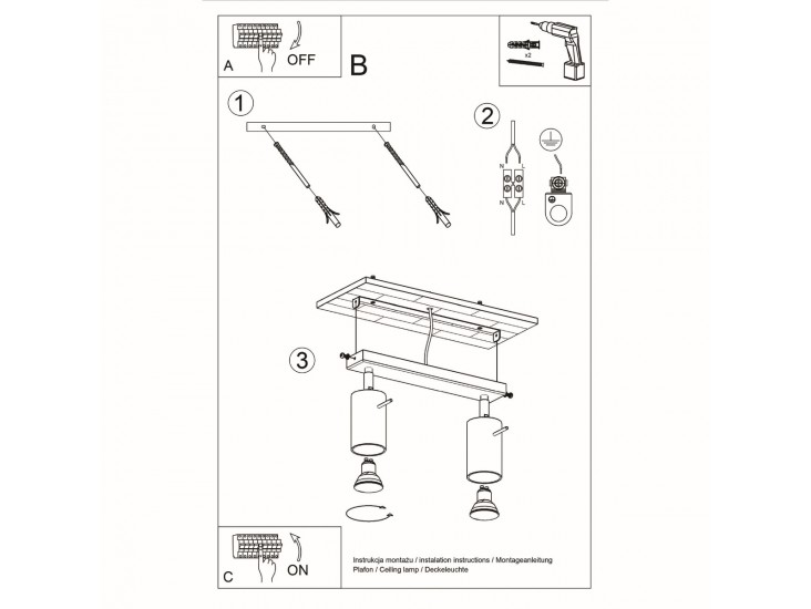 Ring 2 króm mennyezeti lámpa