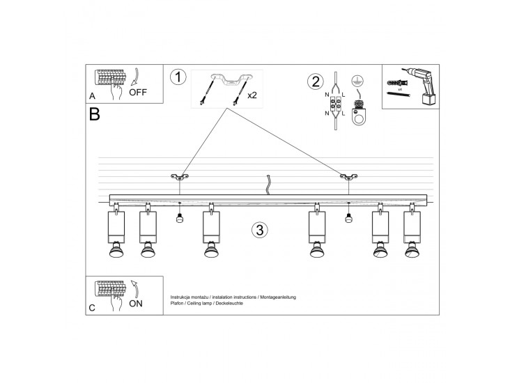 Ring 4L króm mennyezeti lámpa