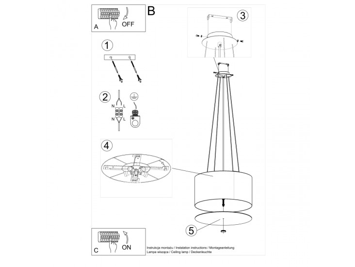 Otto 50 fekete csillár