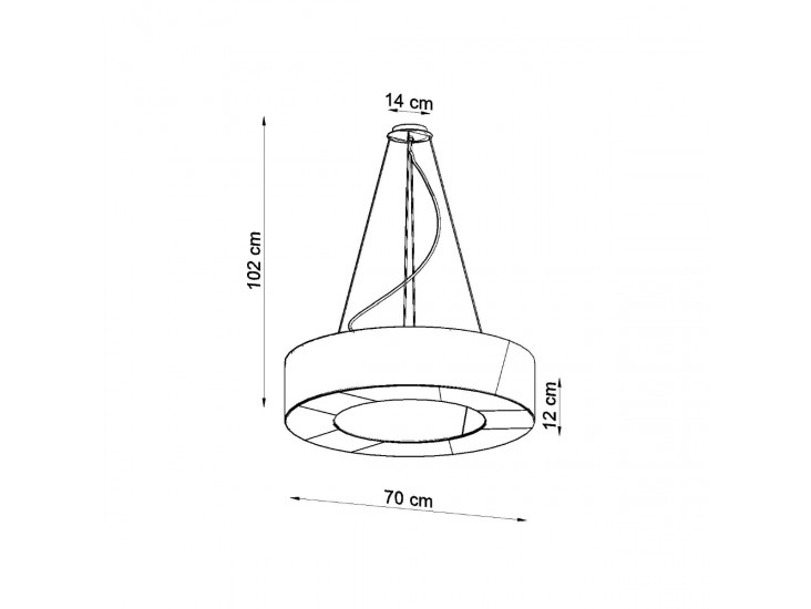 Saturno SLIM 70 fekete csillár