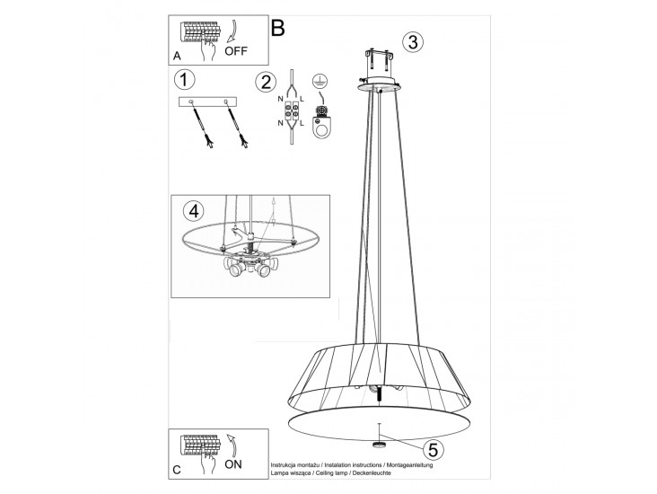 Vega 60 fekete csillár