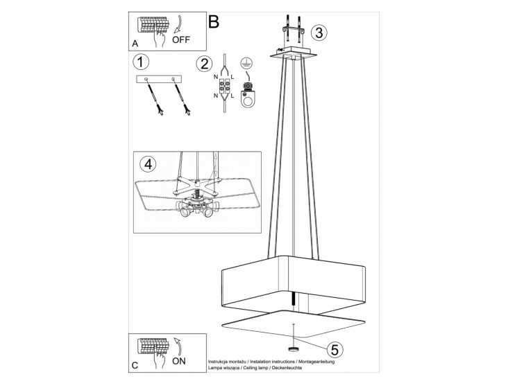 Lokko 45 fekete csillár