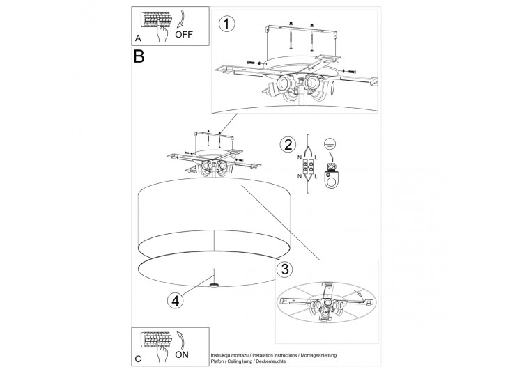 Otto 70 fekete csillár