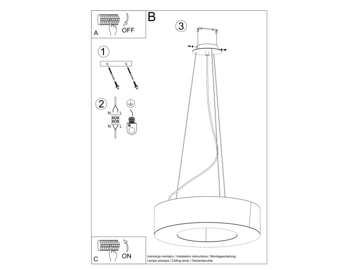 Saturno 90 fekete csillár