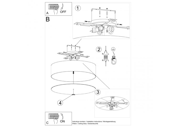 Skala 60 fehér mennyezeti lámpa