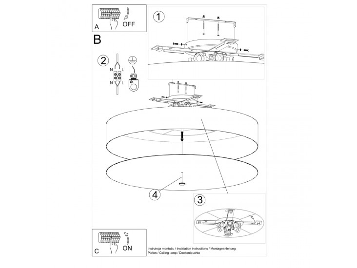 Skala 100 fehér mennyezeti lámpa