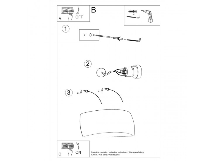 Pontius fehér kerámia fali lámpa