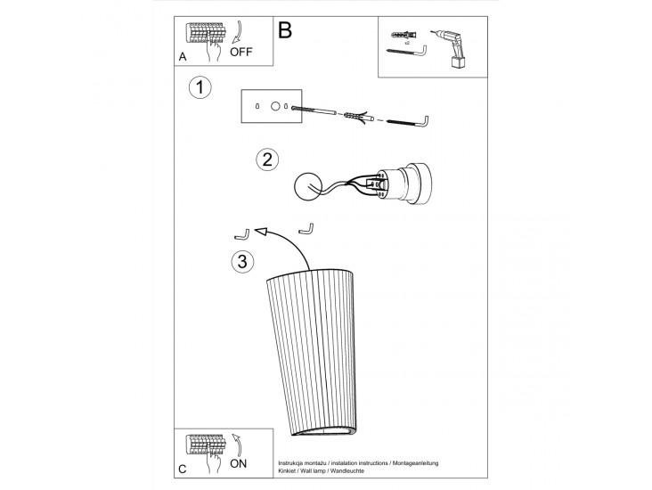 Lana fehér kerámia fali lámpa