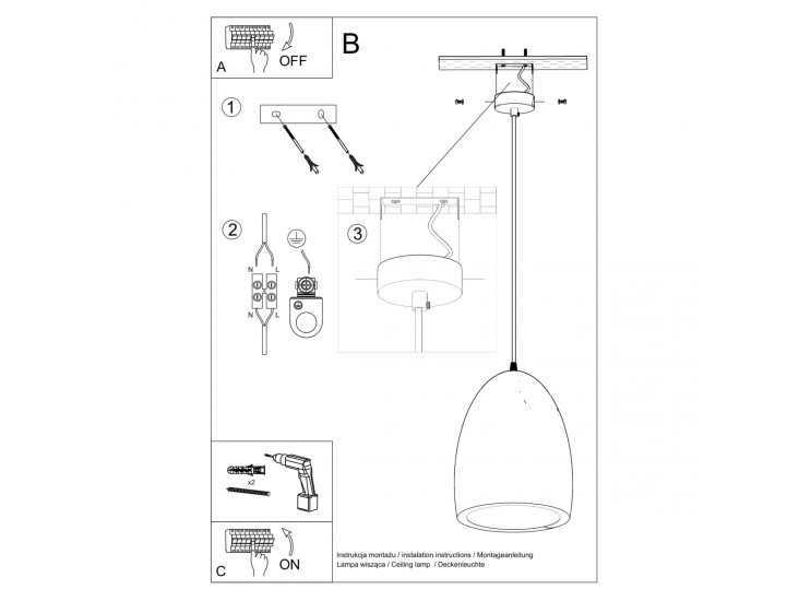 Bukano fehér kerámia függőlámpa