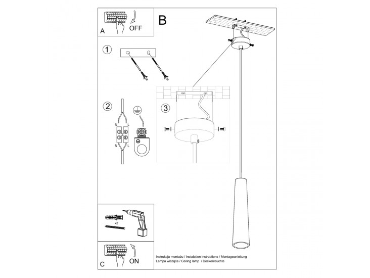 Electra fehér kerámia függőlámpa
