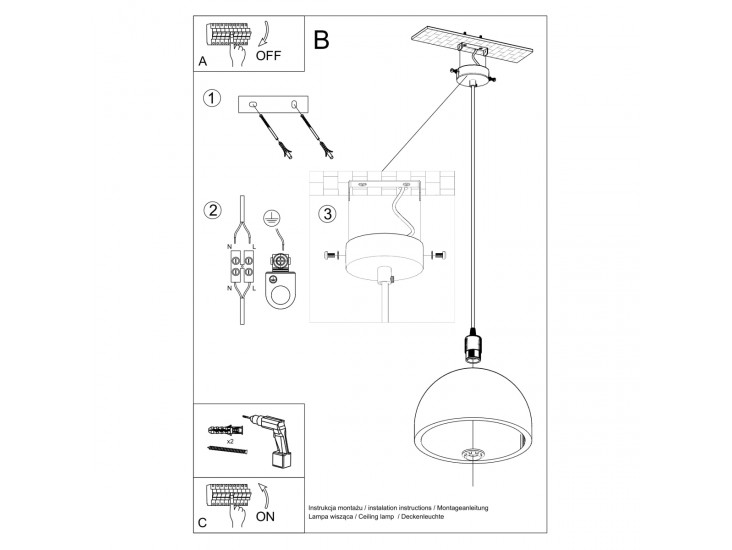 Pablito beton függőlámpa