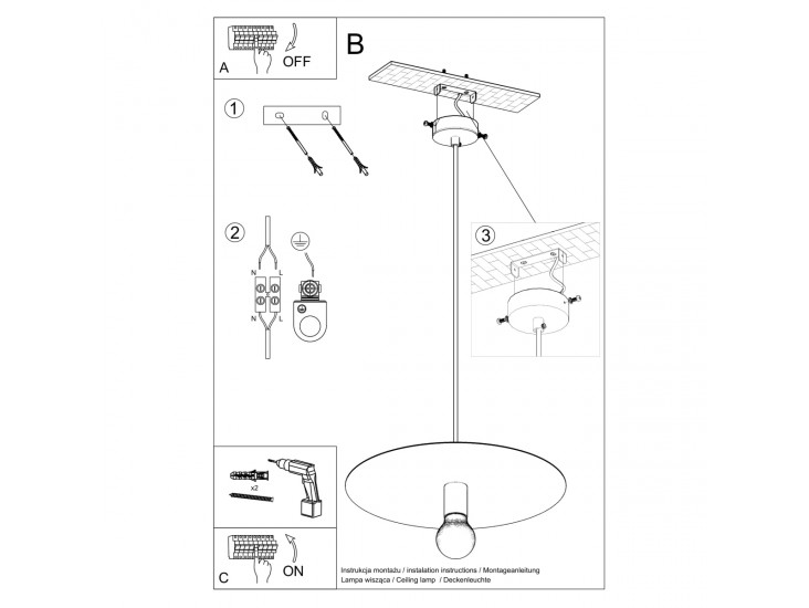Flavio fehér függőlámpa