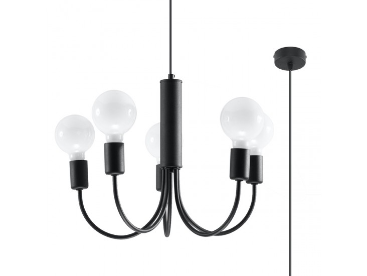 Piccolo 5 fekete csillár