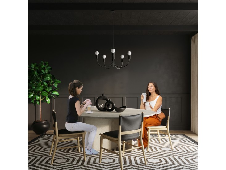 Piccolo 5 fekete csillár