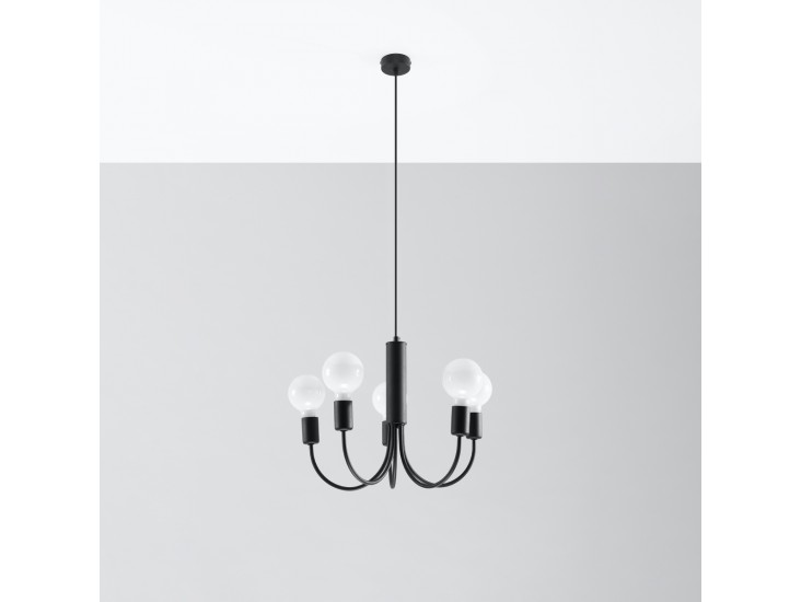 Piccolo 5 fekete csillár