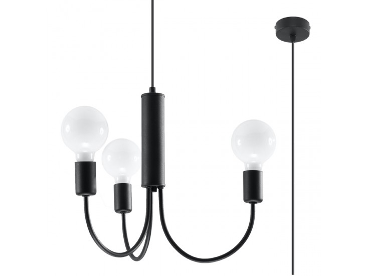 Piccolo 3 fekete csillár