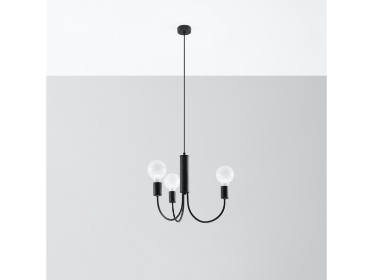 Piccolo 3 fekete csillár