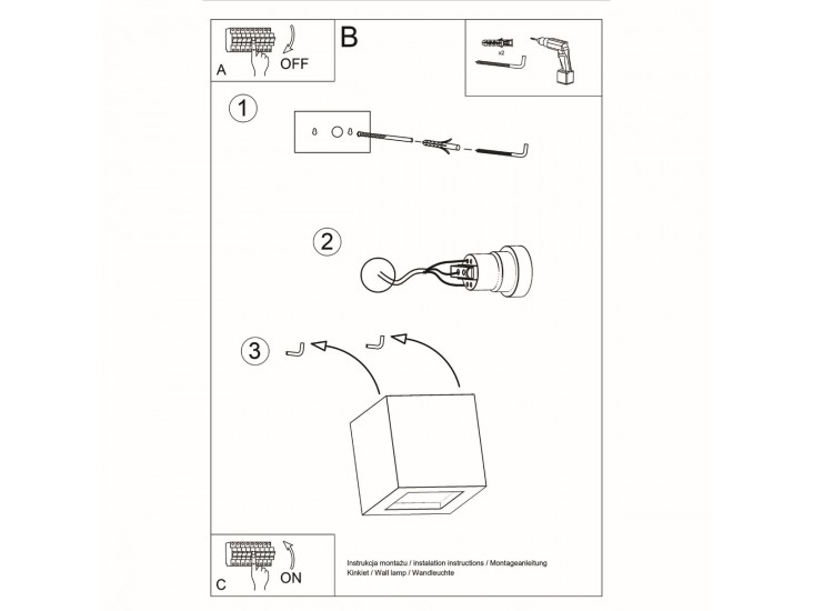 Leo szürke kerámia fali lámpa