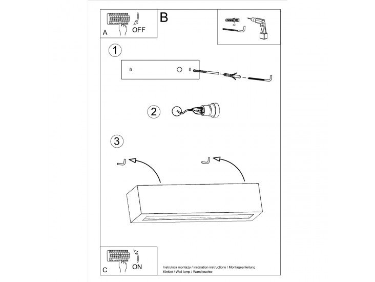 Vega szürke kerámia fali lámpa