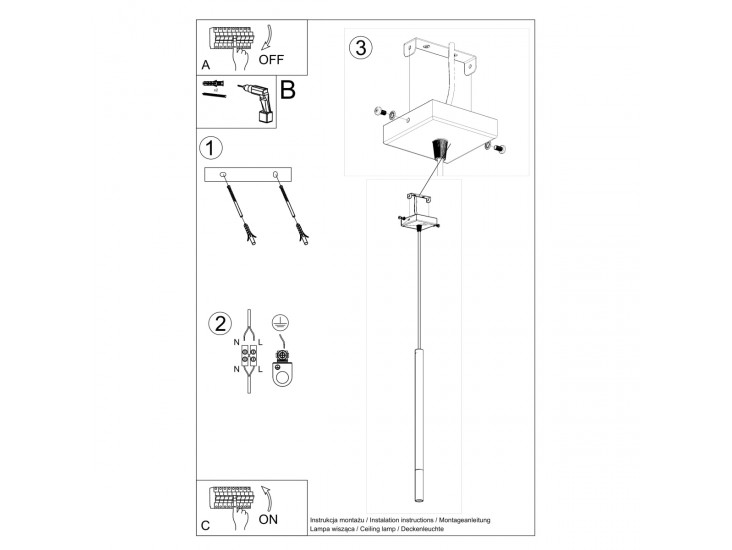 Mozaica 1 fekete/arany függőlámpa